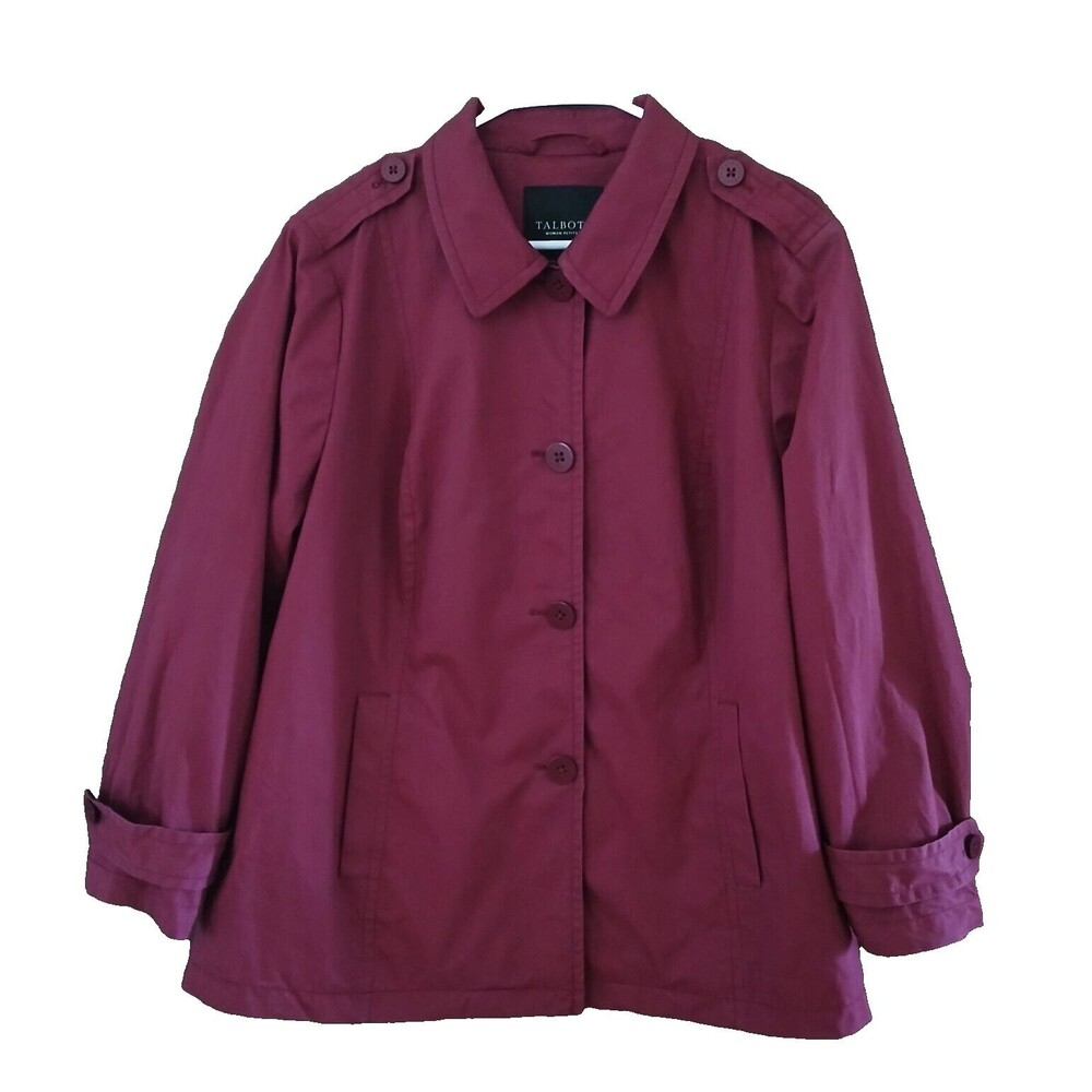 Talbots Magenta Button-Front Blazer Jacket